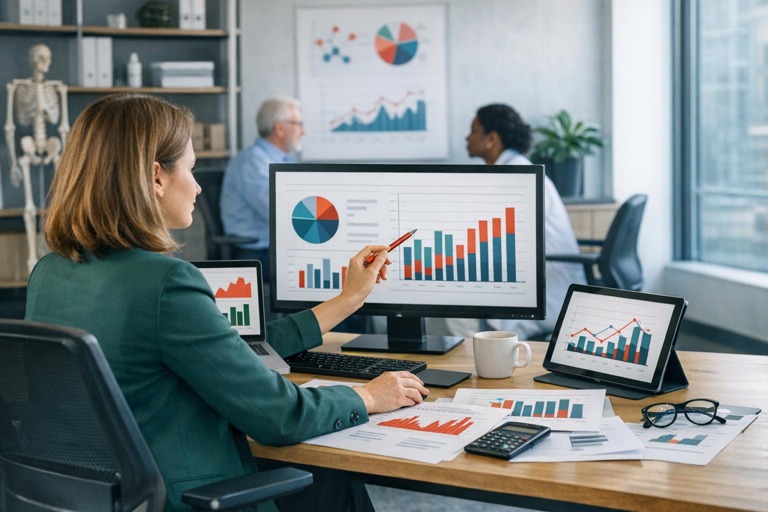 Healthcare market access professionals reviewing payer policy, evidence strategy and reimbursement data